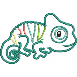 Stickdatei - Chamäleon Reptil Satin Appli